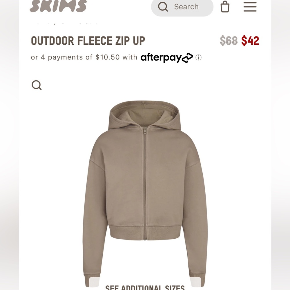 Skims outdoor fleece zip up